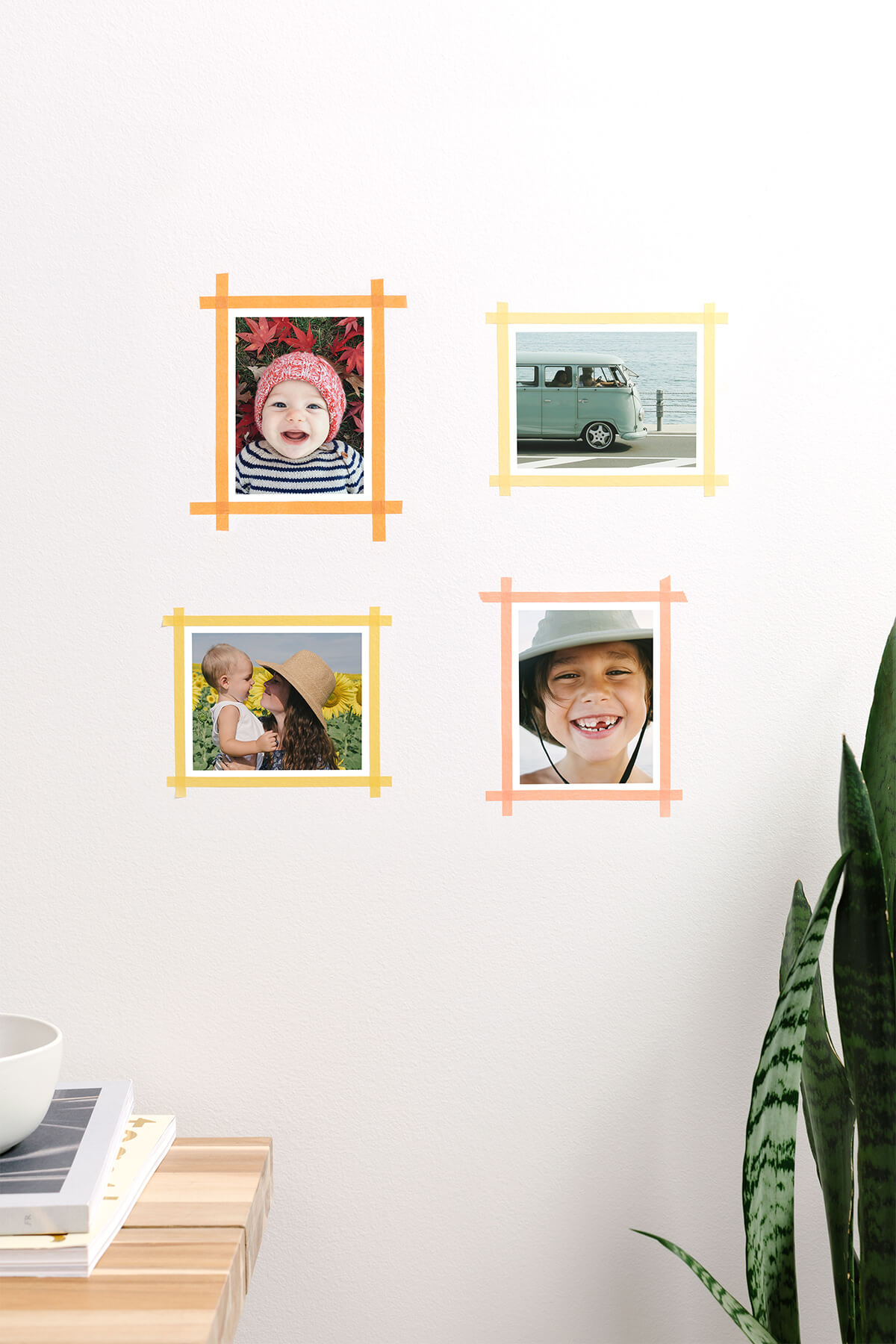 hanging photos without frames