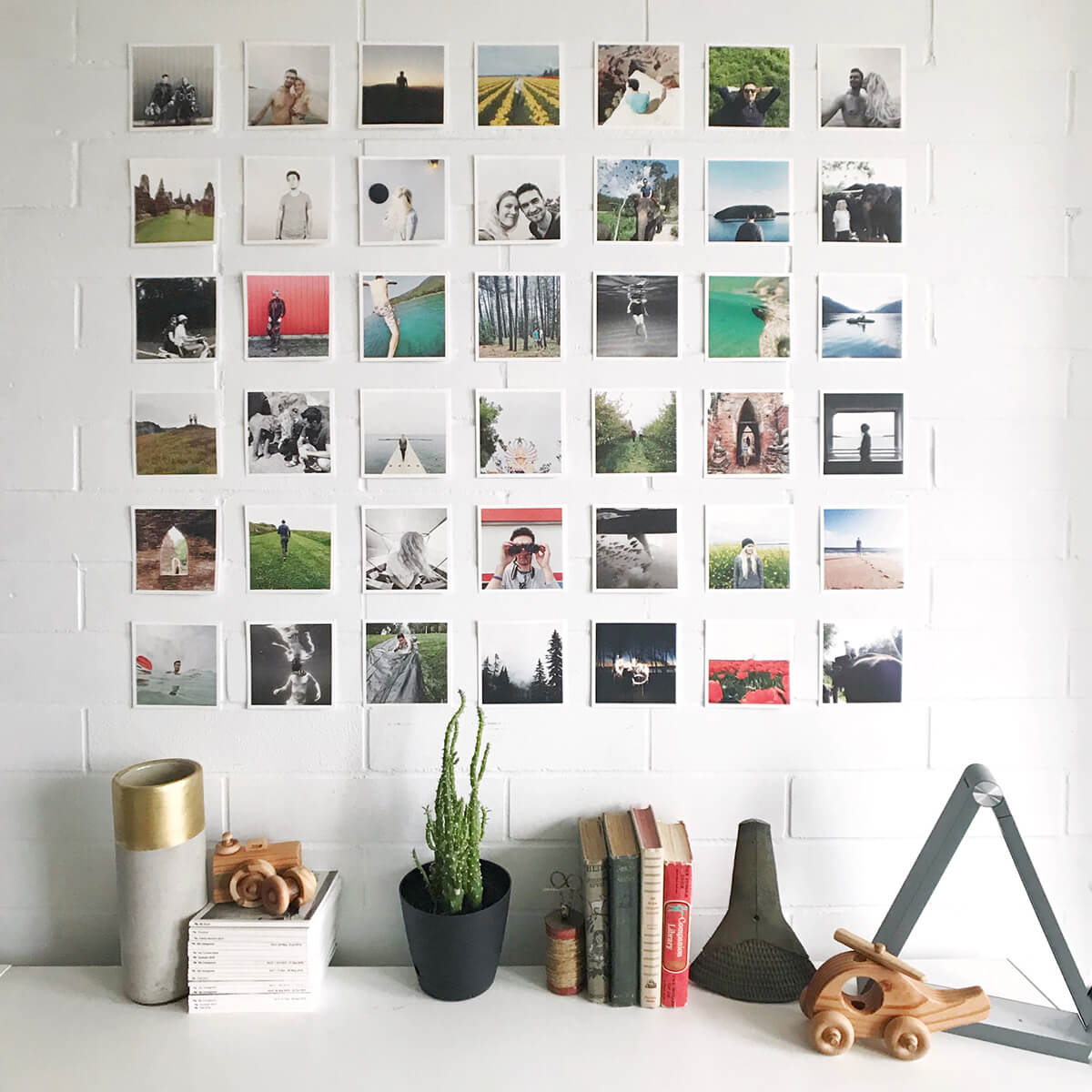 hanging photos without frames