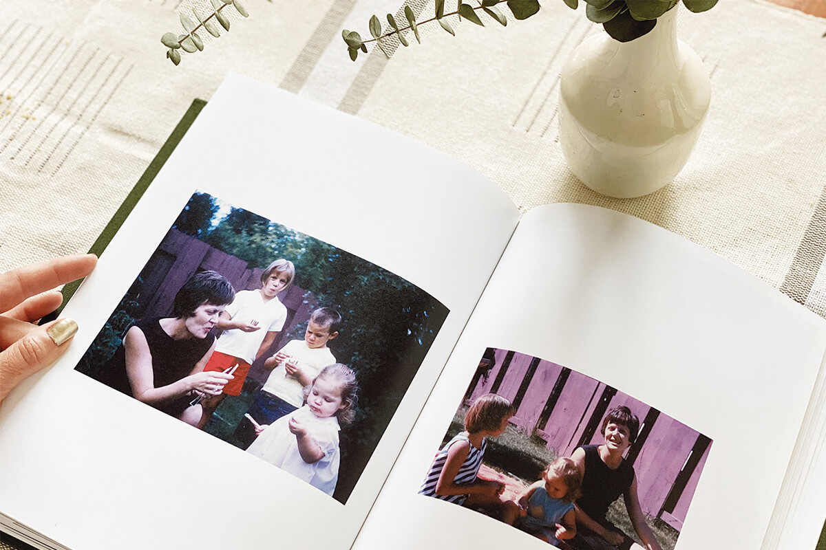 Old family photos in a photo book