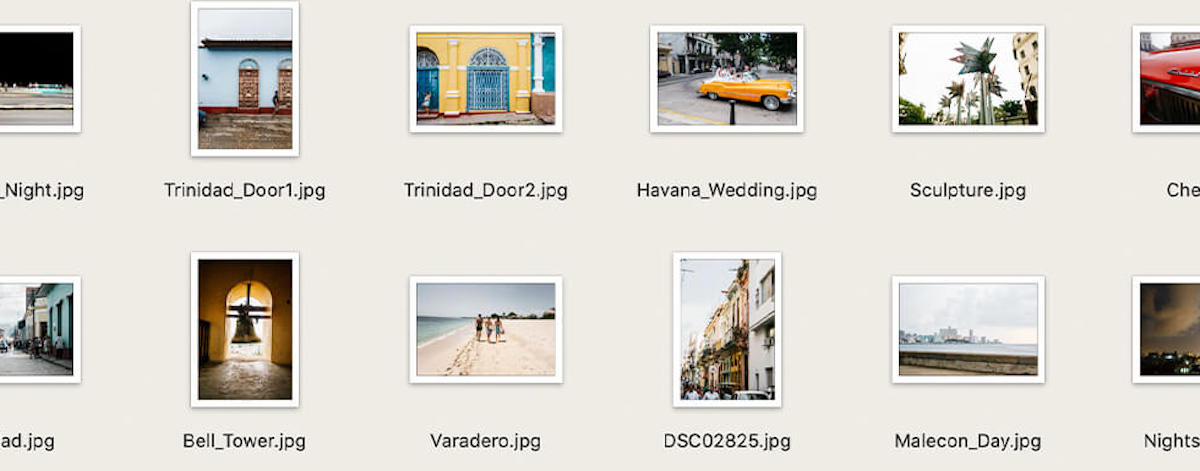 Photo file icons in computer folder