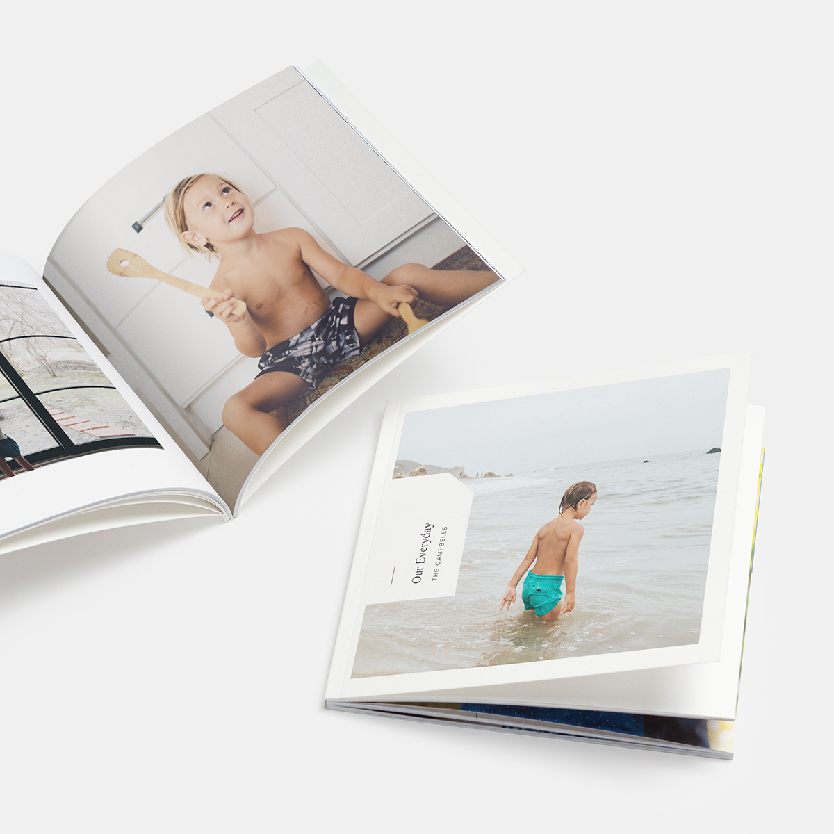 Softcover Photo Book with little boy on cover printed using photos from cloud storage
