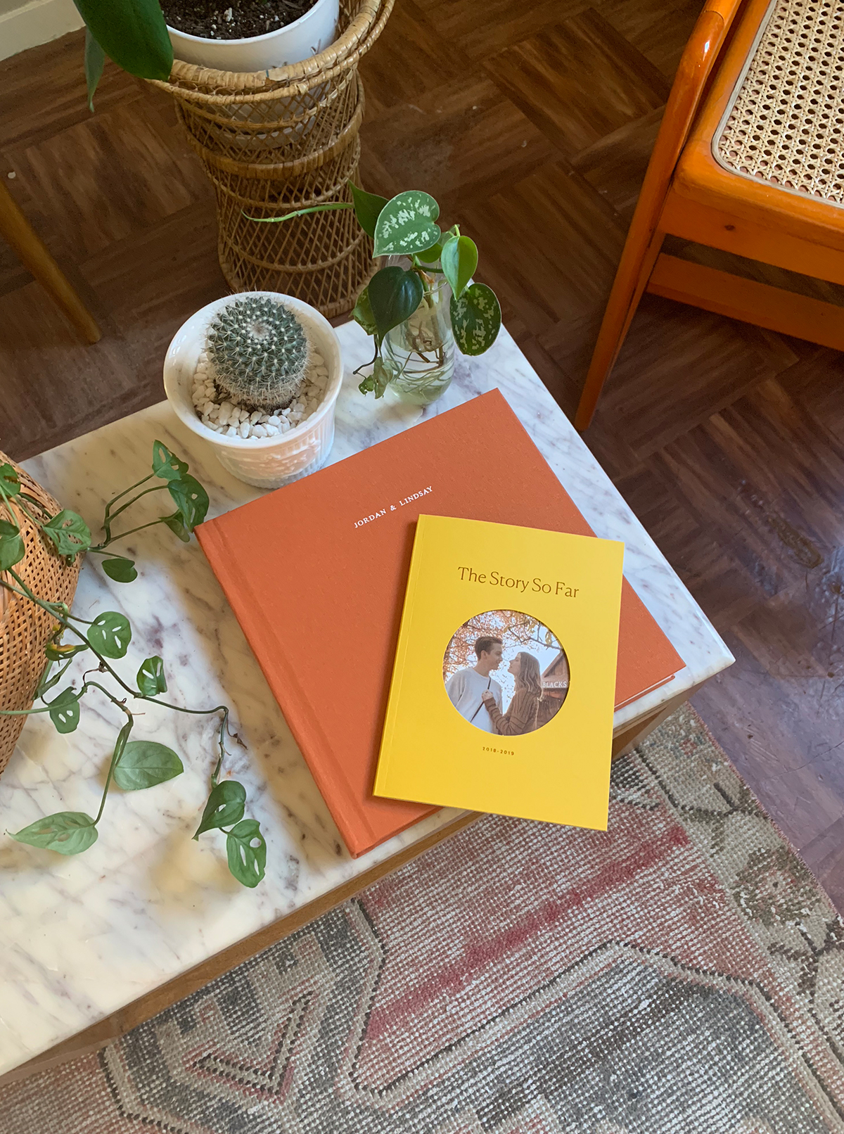 wedding photo book by @lindseyashton on coffee table