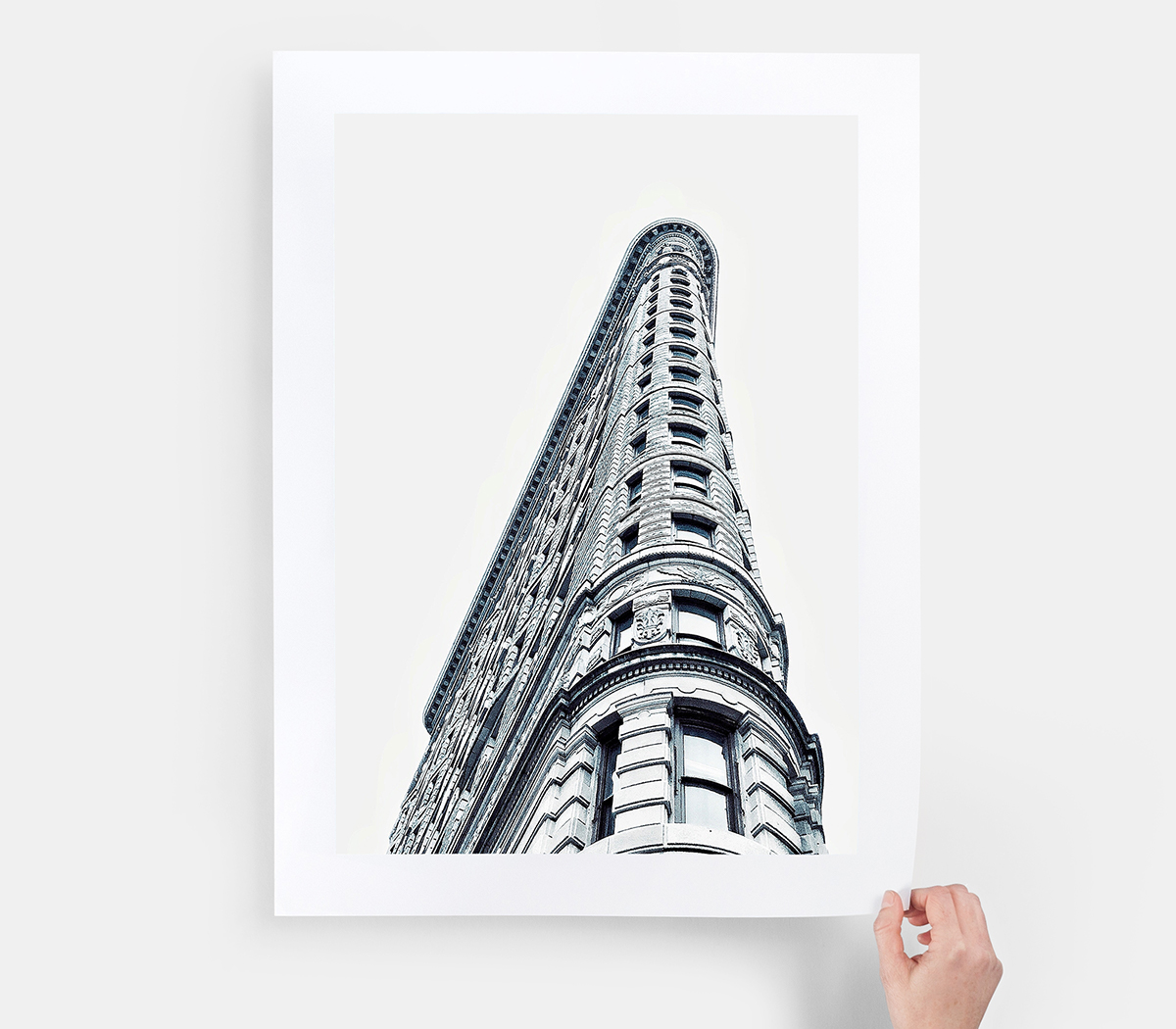 Low-angle photo of Flatiron Building printed on Artifact Uprising Large Format Print