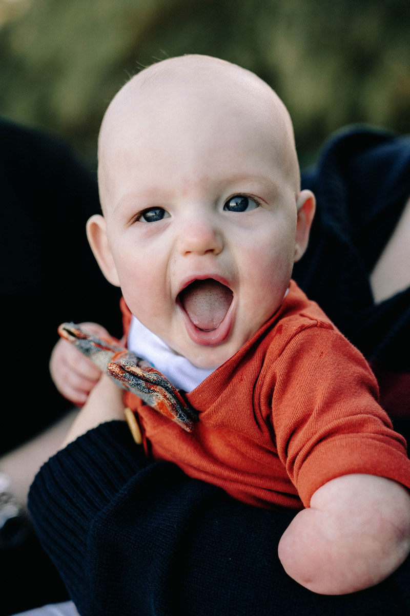 Portrait of baby laughing